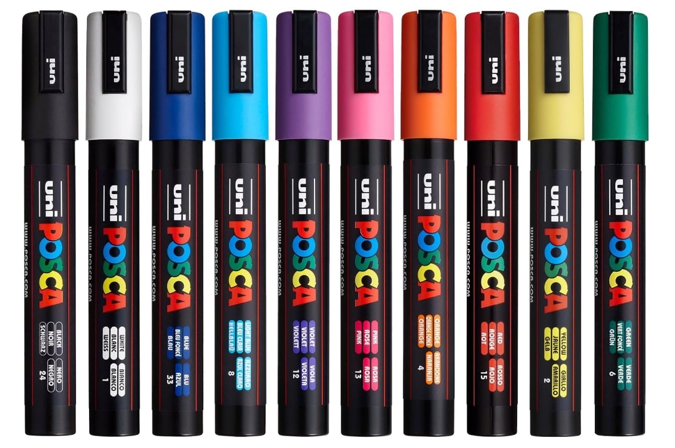 Posca PC-5M Water Based Permanent Marker Paint Pens