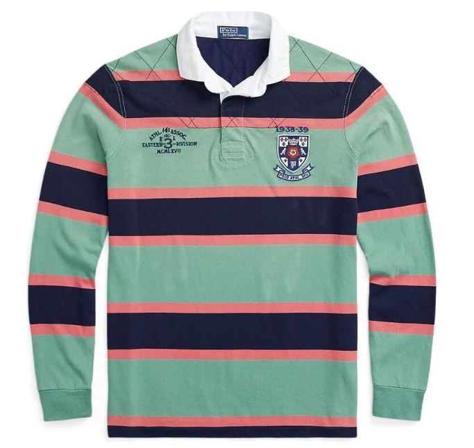 POLO RALPH LAUREN Men's Classic Fit Long Sleeve Striped Rugby Shirt