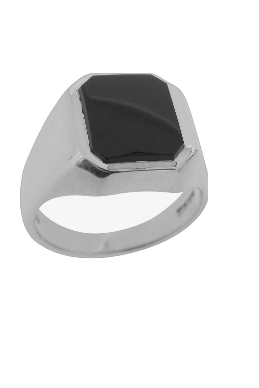 Solid 925 Sterling Silver Natural Onyx Mens Signet Ring